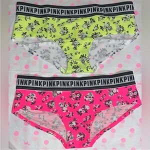 2 Victoria’s Secret Pink Panties bundle pink cotton panties pink hipster neon